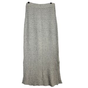 Animale Knit Silk Gray Maxi Skirt